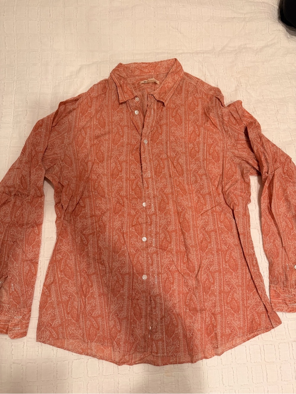 John Varvatos Coral Paisley Long-Sleeve Button-Down Shirt